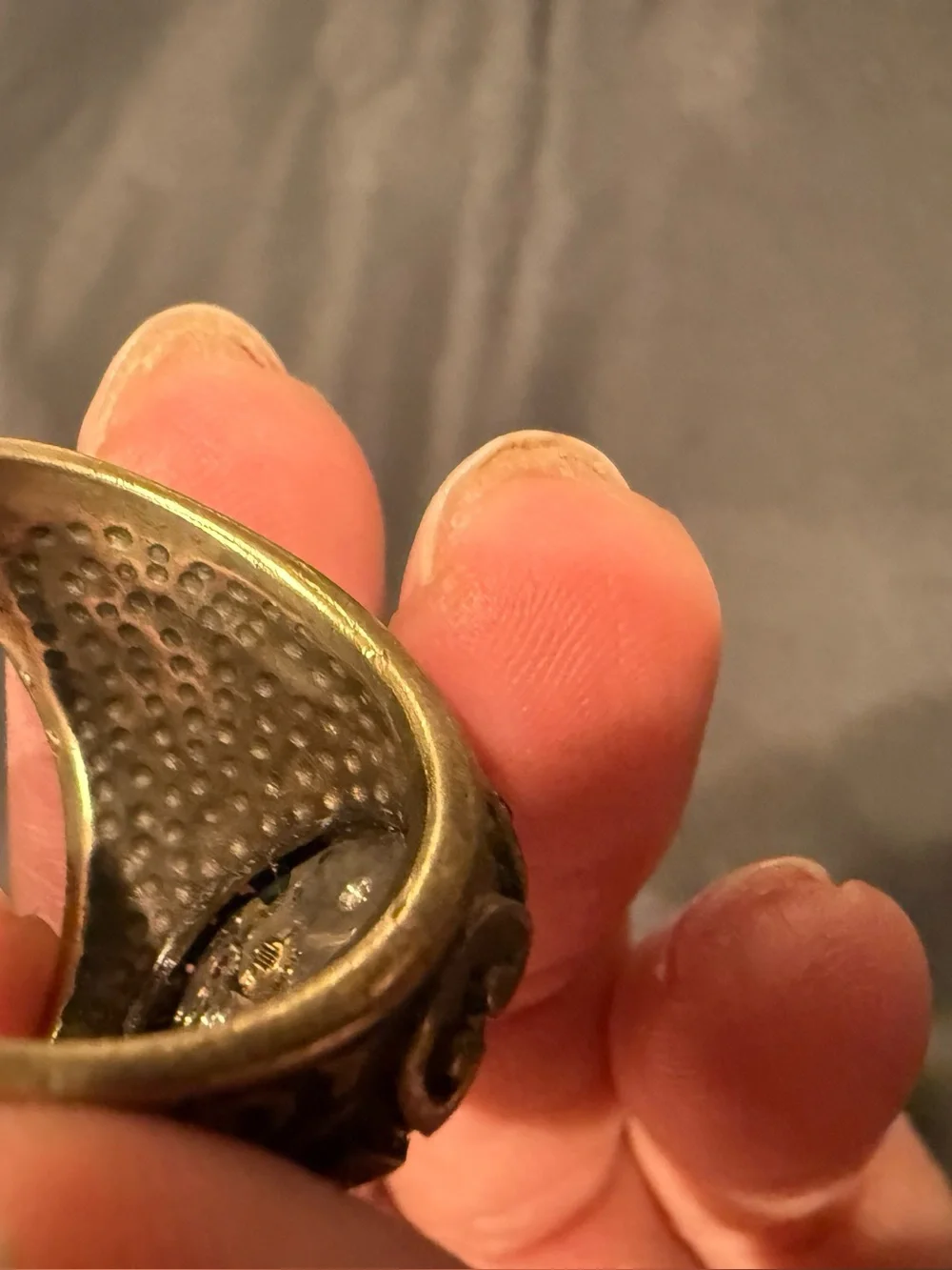 Artist Made Steampunk Watch Movement Ring Vintage Gruen 17 Jewel Filigree Brass